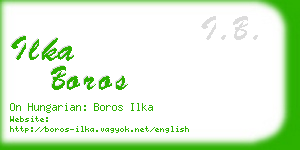 ilka boros business card